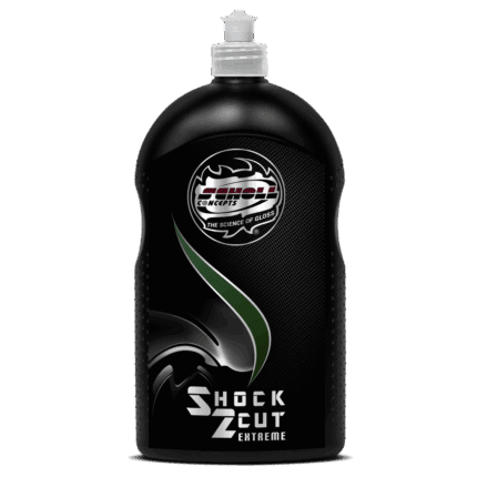 Schwarze Flasche mit Politur.