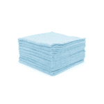 Stapel von hellblauen Mikrofasertüchern